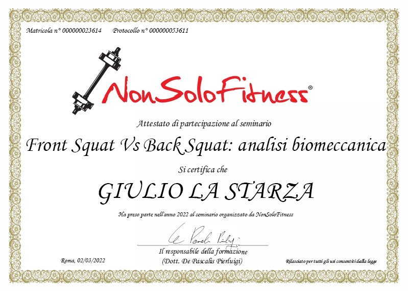 Diploma Squat Roma - Giulio La Starza